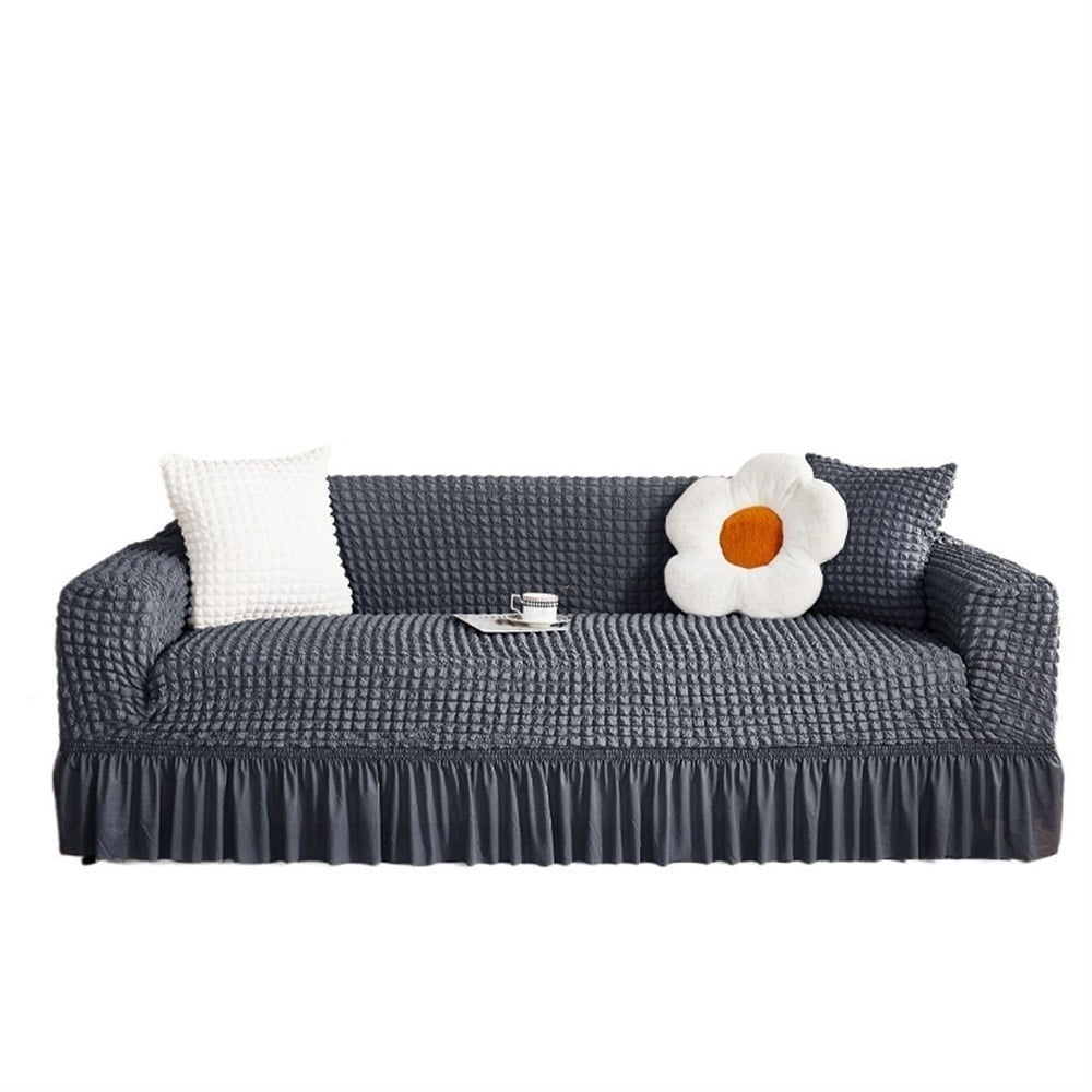 Plaid Seersucker Sofa Cover For Living Room Stretch For Home Armchair Cover 1/2/3/4 Seat Corner Sofa Couch Cover