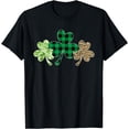 thumbnail image 1 of Plaid Shamrock Shirt Leopard Camouflage Fun St Patricks Day T-Shirt, 1 of 4