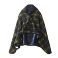 thumbnail image 1 of Plaid Shawl Blanket, Fleece Wearable Blanket,Comfy Plaid Shawl,Soft Warm Wrap Shawl Poncho Throw with Buttons, Casual Home Office Chair Lap Sofa Bed Travel Cape Cover, Gift for Women, 135*80CM, 1 of 3
