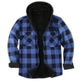 thumbnail image 1 of Plaid Sherpa Lined Jackets for Men and Teen Boys Long Sleeve Fleece Thick Zip Up Hoodie Plaid Shackets Outerwear (Small, Blue 01), 1 of 3