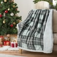 thumbnail image 1 of Plaid Sherpa Throw Blanket, Reversible Micro Fleece TV Blanket All Season for Bed or Couch 50" x 60", 1 of 6