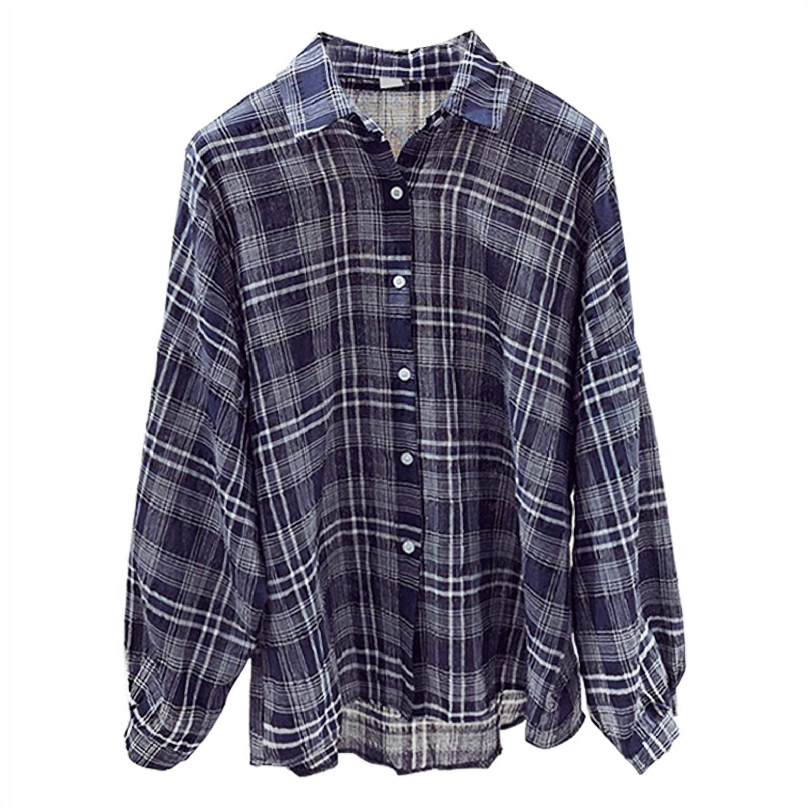 plaid chiffon blouse