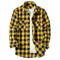 thumbnail image 1 of Plaid Shirt Men Button Down Long Sleeve Shirts Casual Spring Shirt Jackets Classic Shacket with Pockets OIOLOYJM Yellow XL, 1 of 3