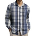 thumbnail image 1 of Plaid Shirt Men Button Down Plaid Printed Top Casual Long Sleeved Lapel Top Breathable Loose Fall Clothes for Men Comfortable Baggy Soft Workout Tops Lightweight Lapel Business Shirt Trendy, 1 of 4