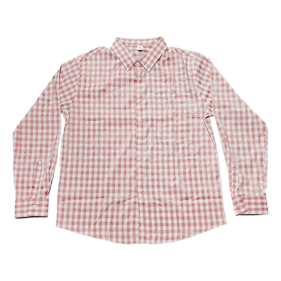 Plaid Shirt Men Long Sleeve Shirt Turn Down Collar Woven Open Front Pocket Decor Casual Shirt RD2 M