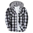 thumbnail image 1 of Plaid Shirt Men Mens Fall Outfits Flannel Hoodie Shirts Casual Button Down Plaid Shirt Jackets for Men Long Sleeve Stylish Hooded with Pocket, 1 of 9