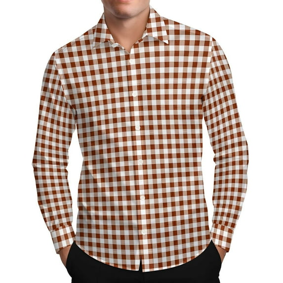 Plaid Shirt for Men Long Sleeve Button Down Shirt Men Casual Fall Winter Tropical Beach Shirts Men Hawaii Party Blouse