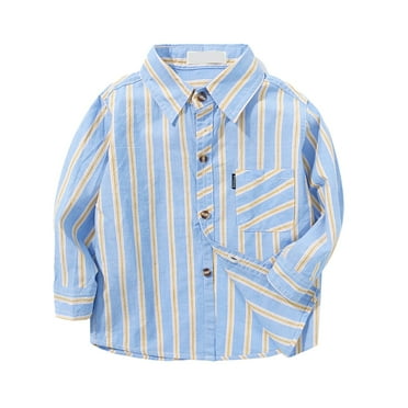 Toddler Dress Shirt Fall Clothes For Girls Girls Cute Flannel Plaid Button Down Top with Pockets Long Sleeve Jacket Light Blue 8-10 Years