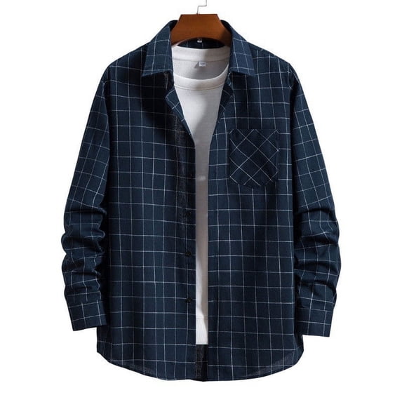 Plaid Shirts for Men Clearance Sale,Mens Plaid Shirt,Plaid Shirts,Flannel Plaid Shirt for Men Regular Fit Button Down Shirts Long Sleeve Casual Button Up Plaid Shirts Tops