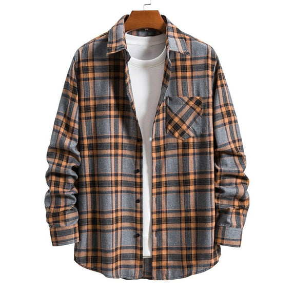 Plaid Shirts for Men Clearance Sale,Mens Plaid Shirts Long Sleeve Big and Tall,Plaid Shirts,Flannel Plaid Shirt for Men Regular Fit Button Down Shirts Long Sleeve Casual Button Up Plaid Shirts Tops