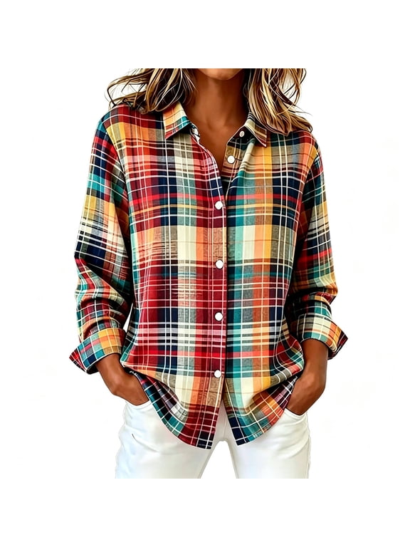 Plaid Shirts for Women Button Down Shirts Collared Shirts Workout Tops Tops for Women Trendy Vacation Outfits Plus Size Tops Fall Outfits Flowy Tops Cute Tops Teacher Outfits