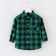 thumbnail image 1 of Plaid Shirts for Kids Juebong Toddler Shirt Jacket Plaid Long Sleeve Lapel Button Jacket Kids Boys Girls Shirts Coats Fall Tops,Green,12-18 Months, 1 of 7