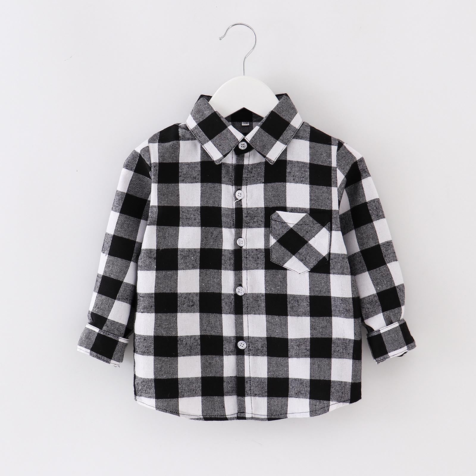 black and white plaid shirt toddler boy