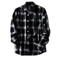 thumbnail image 1 of Plaid Shirts for Men Long Sleeve, Casual Tops Button Down Shirt, Black, 1 of 5