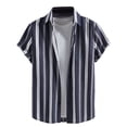 thumbnail image 1 of Plaid Shirts for Men Summer Fashion Lightweight Lapel Button Down Short Sleeve Blouses T-Shirts, 1 of 8