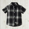 thumbnail image 1 of Plaid Shirts for Toddlers Boys 1-8 Years Short Sleeve Button-Down Tshirts Shirt Kids Casual Collared Comfort Going-Out Tees Tops Summer, 1 of 5