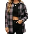 thumbnail image 1 of Plaid Shirts for Women Casual Flannel Long Sleeve Button Down Shirt, 1 of 9