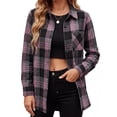 thumbnail image 1 of Plaid Shirts for Women Casual Flannel Long Sleeve Button Down Shirt, 1 of 9