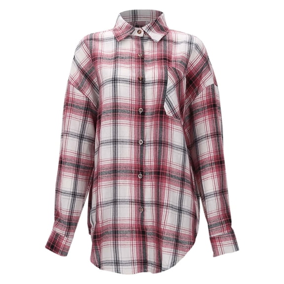 Plaid Shirts for Women Long Sleeve Button Down Lighweight Tops Spring Fall Thin Casual Loose Fit Women Shirts