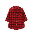 thumbnail image 1 of Plaid Shirts for Women, Yigetop Spring and Autumn Style Women's Plaid Shirt Jacket Shirt inner Wear Top. Womens Gingham Top Red L, 1 of 9
