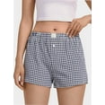thumbnail image 1 of Plaid Shorts for Women Casual Elastic Waist Aesthetic Lounge Bottom Baggy Pajama Shorts Boxers Sleepwearpwear, 1 of 4