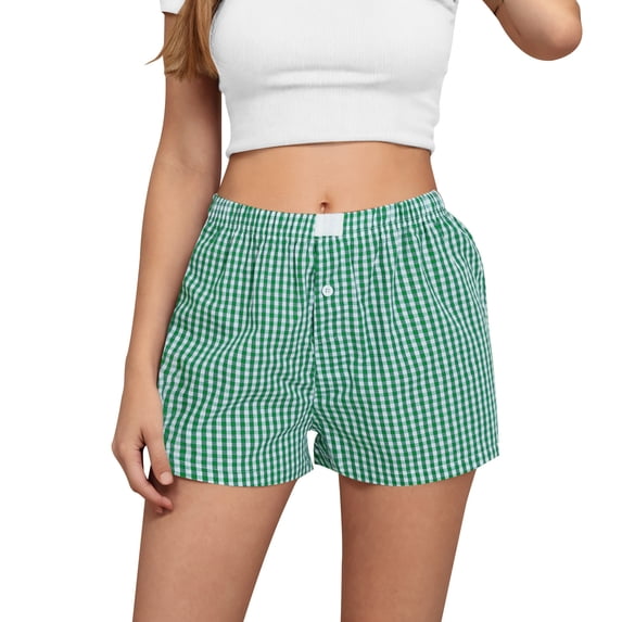 Plaid Shorts for Women Summer Casual and Comfortable High Waist Loose Wide Leg Checkered Shorts