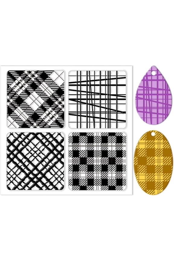 Plaid Silicone Clay Texture Mat Silicone Texture Stamps Clay Modeling Pattern Pad for DIY Clay Jewelry Earrings Clay Mat Stamps for Decorative Card Making DIY