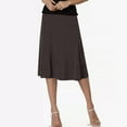 thumbnail image 1 of Plaid Skirts for Women A-Line Midi Skirts for Women - High Waist Knee Length Flared Casual Stretchy Flowy Skirt Coffee XL, 1 of 8