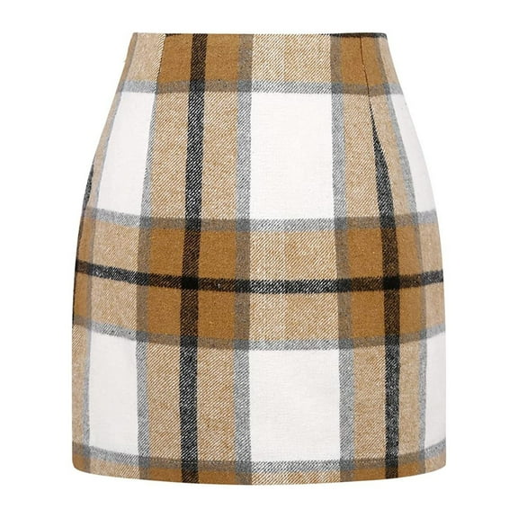 Plaid Skirts for Women High Waist Pencil Bodycon Mini Skirt 2025 Trendy Fall Winter Outfits