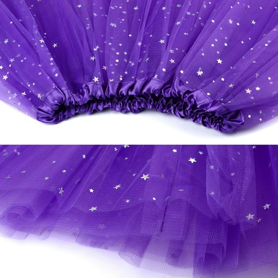 Plaid Skirts for Women Mid-Length Skater Skirt Solid Print Purple One Size