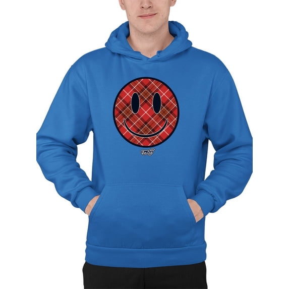 Plaid Smile - Trendy Checkered Emoji Design Men's Hoodie
