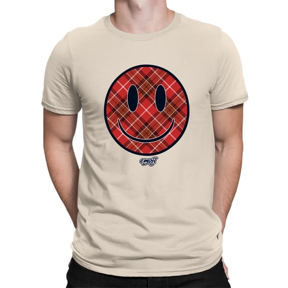 Plaid Smile - Trendy Checkered Emoji Design Men's T-shirt