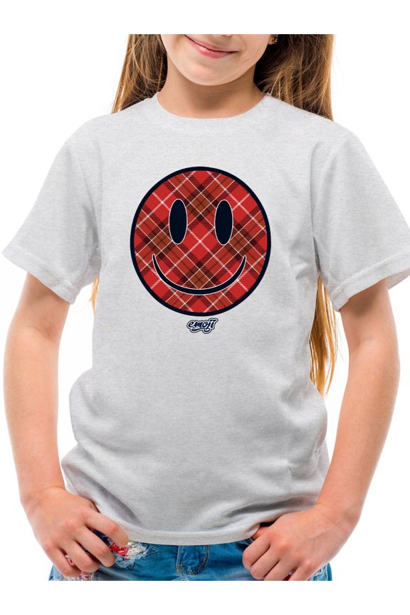 Plaid Smile - Trendy Checkered Emoji Design Youth's T-shirt