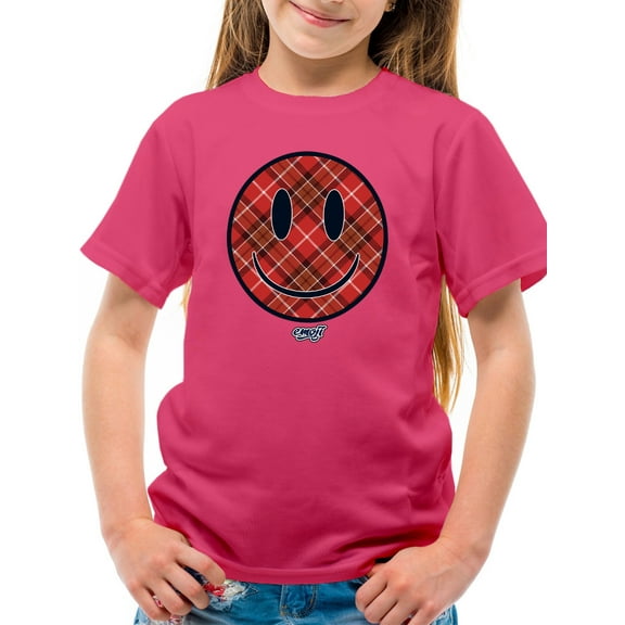 Plaid Smile - Trendy Checkered Emoji Design Youth's T-shirt