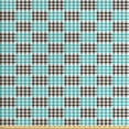 thumbnail image 1 of Plaid Sofa Upholstery Fabric by the Yard, 2 Colored Pattern with Little Checks and Diagonal Lines Retro Modern, Decorative Fabric for DIY and Home Accents, Dark Brown Seafoam White by Ambesonne, 1 of 4