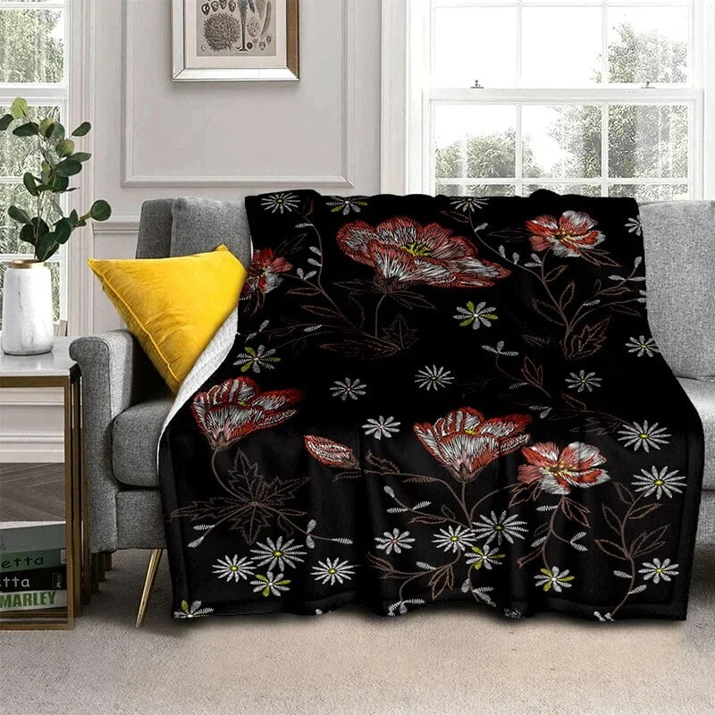 Plaid Soft Warm Flannel Throw Noon Break Blankets Fans Gif Cartoon