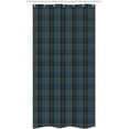 thumbnail image 1 of Plaid Stall Shower Curtain, Striped Geometric British Pattern Modern Design Elements in Patel Colors, Decorative Fabric Set with Hooks for Bathroom, 36" W x 72" L, Azure Blue and Marigold, 1 of 1