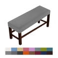thumbnail image 1 of Plaid Stretch Thicken Bench Cover Dustproof Elastic Bottom Footstool Covers-light grey-Large, 1 of 6