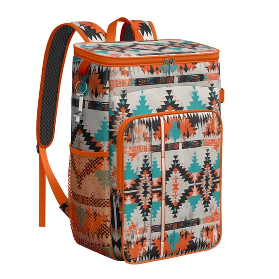 Plaid Stripes Cooler Backpack - 20L Insulated Leakproof Lunch Bag, Symmetrical Design for Travel