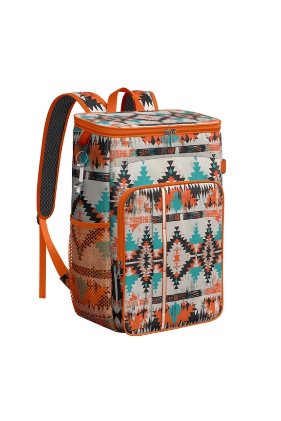 Plaid Stripes Cooler Backpack - 20L Insulated Leakproof Lunch Bag, Symmetrical Design for Travel