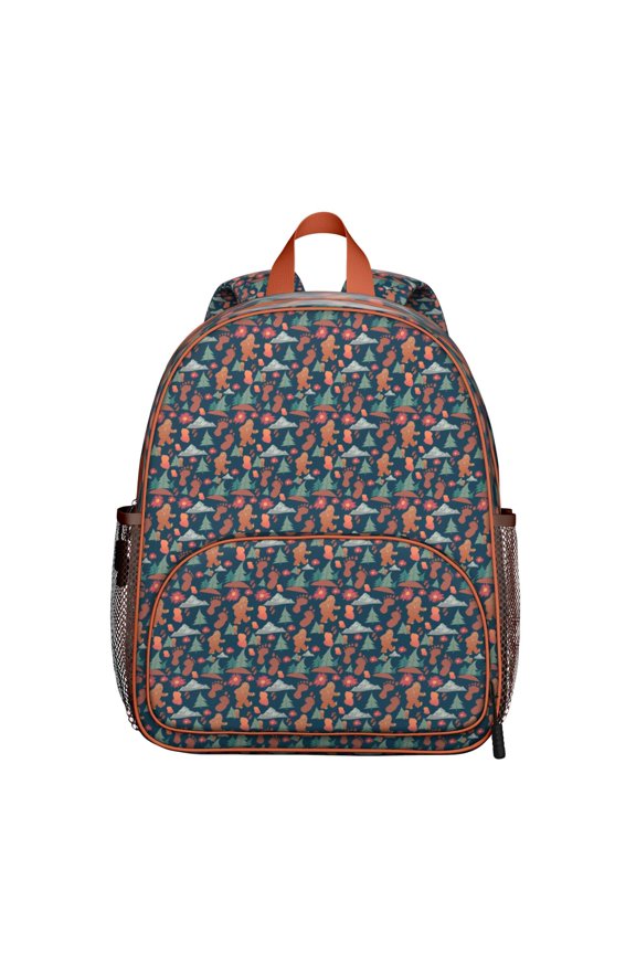 Plaid Stripes Rustic Nordic Boho Adjustable School Backpack for Teens