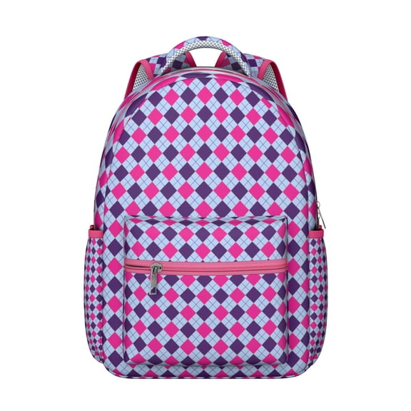 Plaid Students Backpack Buffalo Plaid and Checkered Pattern School Bag Classic Vintage Travel Bag for Students