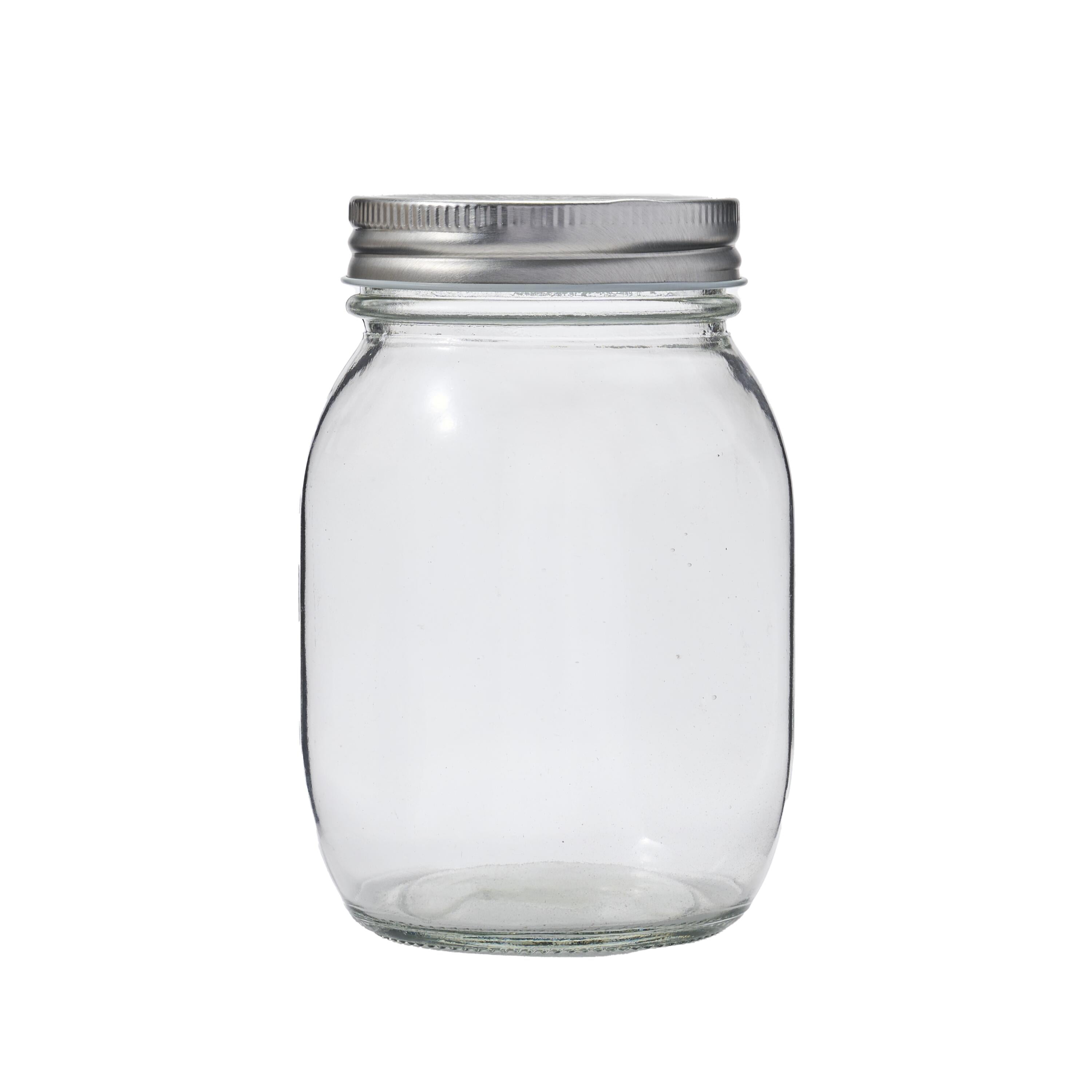 Plaid Surface Glass Mason Jar, 16 oz, 1pc