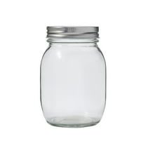 Plaid Surface Glass Mason Jar, 16 oz, 1pc