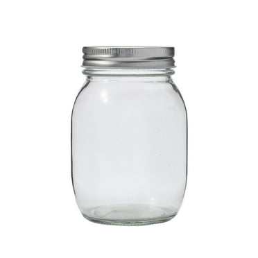 Plaid Surface Glass Mason Jar, 16 oz, 1pc
