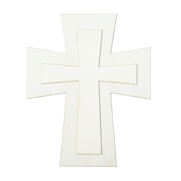 Plaid Surfaces Layered Wood Shape, Cross