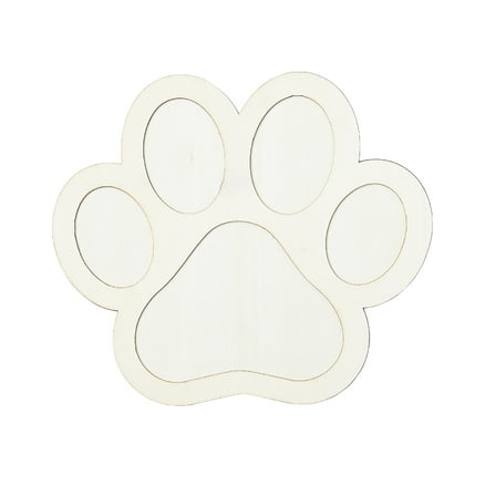 Plaid Surfaces Layered Wood Shape, Paw, 7"
