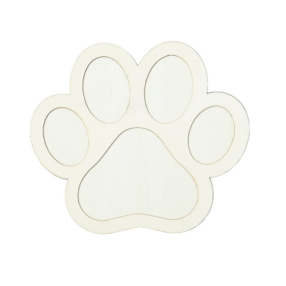 Plaid Surfaces Layered Wood Shape, Paw