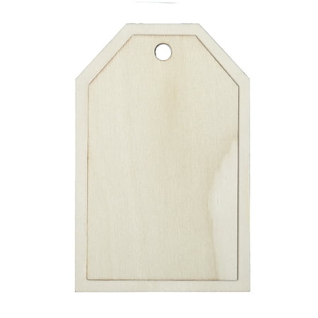 Plaid Surfaces Layered Wood Shape, Tag