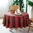 thumbnail image 1 of Plaid Tablecloth for Christmas, Checkered Style Table Cloth Holiday Family Gathering Rectangle Table Cover - Spillproof & Waterproof - Ideal for Indoor & Outdoor Use, Round 60", 1 of 6